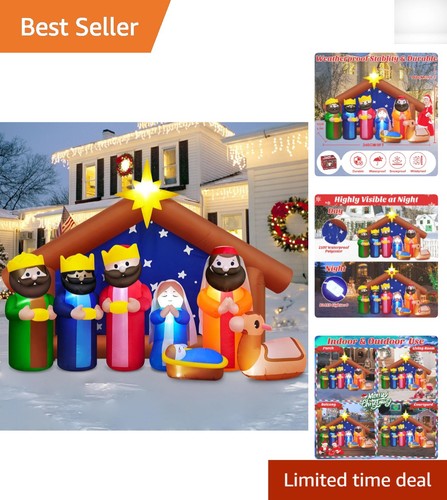 8ft led christmas inflatable - christmas,