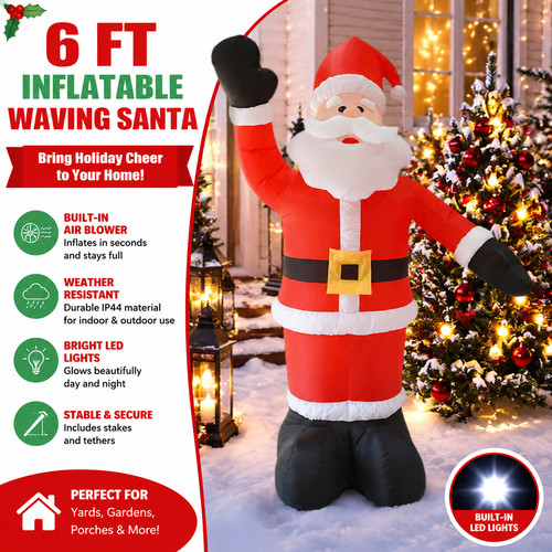 6ft led santa - 6ft,