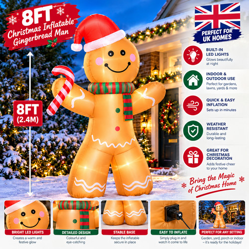 8ft christmas inflatable - christmas,