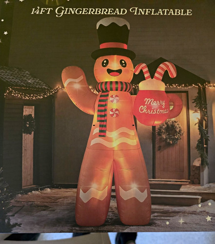 14ft gingerbread inflatable - 14ft,